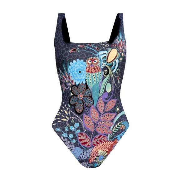 NEW JOHNNY WAS square neck one piece in multi - Picture 1 of 1